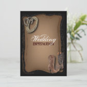 素朴な西欧諸国のカウボーイの結婚式 招待状 (スタンド正面)