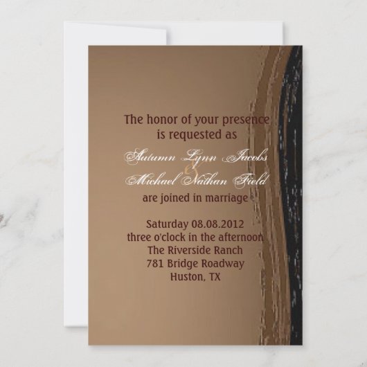 素朴な西欧諸国のカウボーイの結婚式 招待状 (裏面)