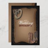 素朴な西欧諸国のカウボーイの結婚式 招待状 (正面/裏面)