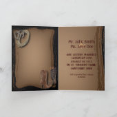 素朴な西欧諸国のカウボーイの結婚式 案内状 (内部)