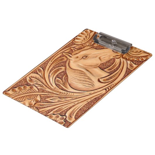 素朴な西欧諸国の革騎手の馬 クリップボード (アングル)