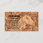 素朴な西部のカントリーレザー馬術馬 名刺 (正面)