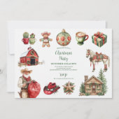 素朴な西部のクリスマス 招待状 (正面)