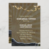 素朴な西部のサボテンの結婚式のリハーサルの夕食 招待状 (正面/裏面)