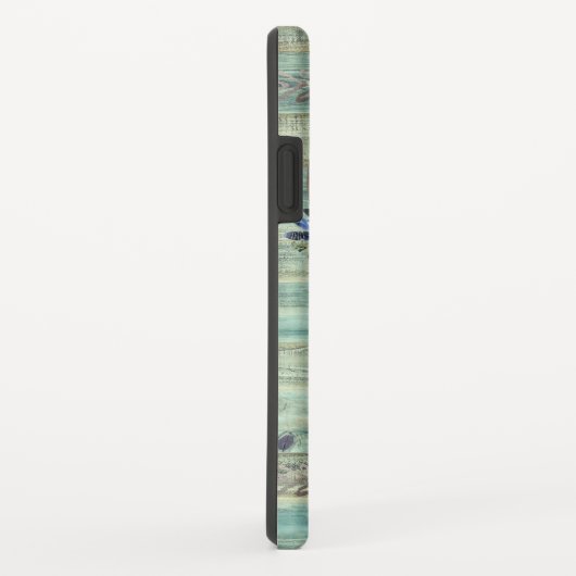 素朴な西部のターコイズ木製牛スカルのモノグラム Case-Mate iPhoneケース (裏面/右)