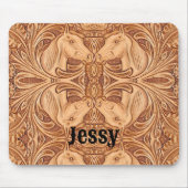 素朴な西部の国の馬術馬好き マウスパッド (正面)