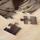 素朴な西部の国テキサス州星のカウボーイのピストン ジグソーパズル (側面)