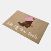 素朴な西部の女性のカーボーイのブーツはあなたのブーツをはずします ドアマット (アングル)