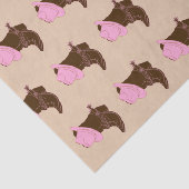 素朴な西部の女性のカーボーイのブーツ及びピンクの帽子 薄葉紙 (詳細)