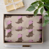 素朴な西部の女性のカーボーイのブーツ及びピンクの帽子 薄葉紙 (ギフト)