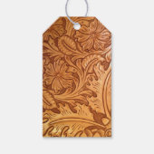 素朴な西部の田舎のカウボーイ工具革 ギフトタグ (正面)