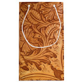 素朴な西部の田舎のカウボーイ工具革 スモールペーパーバッグ (裏面)