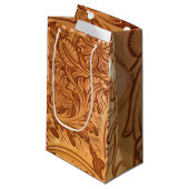 素朴な西部の田舎のカウボーイ工具革 スモールペーパーバッグ (正面アングル)