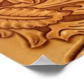 素朴な西部の田舎のカウボーイ工具革 ポスター (角)