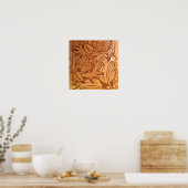 素朴な西部の田舎のカウボーイ工具革 ポスター (キッチン)