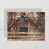 素朴な西部の田舎の冬の結婚納屋 案内ポストカード (正面/裏面)