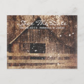 素朴な西部の田舎の冬の結婚納屋 案内ポストカード (正面)