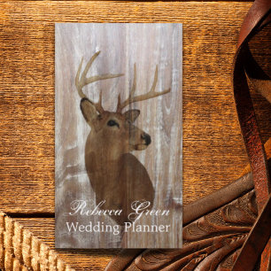 素朴な西部の田舎の木目の鹿 名刺