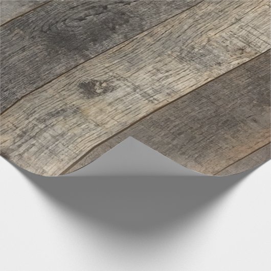 素朴な西部の田舎の木目納木 ラッピングペーパー (角)