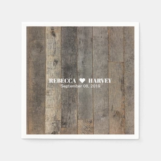 素朴な西部の田舎の木結婚木造の納屋 スタンダードカクテルナプキン (正面)
