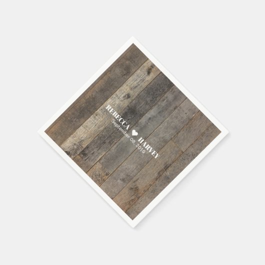 素朴な西部の田舎の木結婚木造の納屋 スタンダードカクテルナプキン (角)