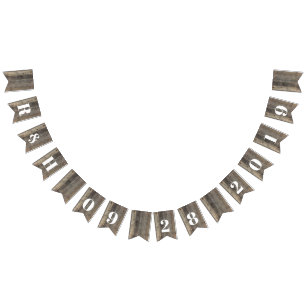 素朴な西部の田舎の木結婚木造の納屋 バンティングフラッグ