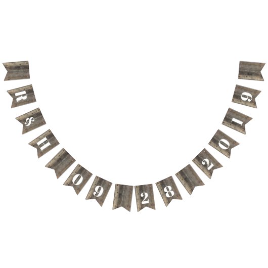 素朴な西部の田舎の木結婚木造の納屋 バンティングフラッグ (全)