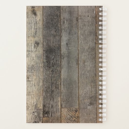 素朴な西部の田舎の木結婚木造の納屋 プランナー手帳 (裏面)