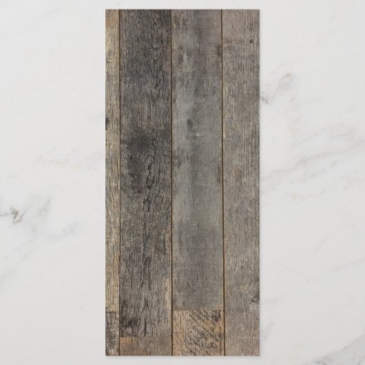 素朴な西部の田舎の木結婚木造の納屋 メニュー (裏面)