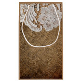 素朴な西部の田舎の結婚式のラップとレース スモールペーパーバッグ (裏面)