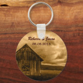 素朴な西部の田舎の農場の古い結婚納屋 キーホルダー (正面)