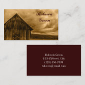 素朴な西部の田舎の農場の古い結婚納屋 名刺 (正面/裏面)