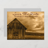 素朴な西部の田舎の農場の古い結婚納屋 案内ポストカード (正面/裏面)