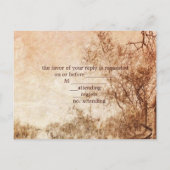 素朴な西部の田舎の農場の応答結婚RSVP インビテーションポストカード (裏面)