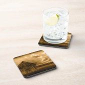 素朴な西部の田舎の農家の古い倉庫 コースター (右側)