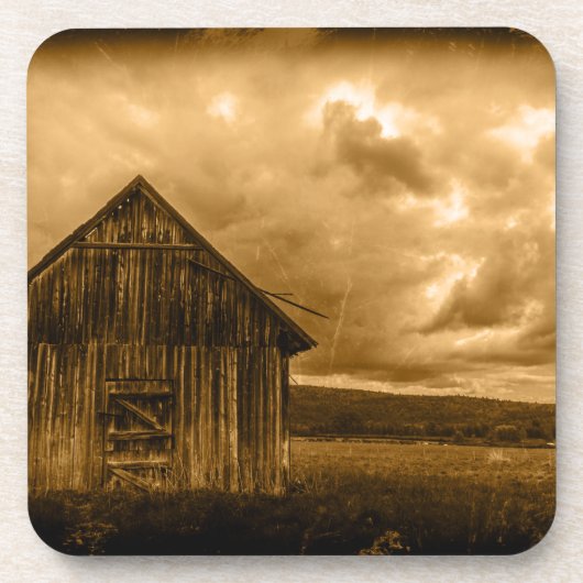 素朴な西部の田舎の農家の古い倉庫 コースター (正面)