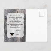 素朴な西部スタイルの卒業お礼メッセージ ポストカード (裏面)