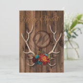 素朴な角のある結婚式招待状 招待状 (スタンド正面)