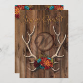 素朴な角のある結婚式招待状 招待状 (正面/裏面)