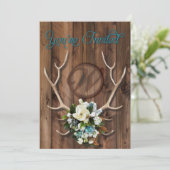 素朴な角の結婚式招待状とマグノリア 招待状 (スタンド正面)