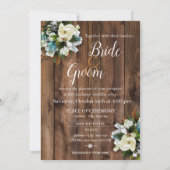 素朴な角の結婚式招待状とマグノリア 招待状 (裏面)