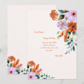 素朴な誕生日グリーティングカード 招待状 (正面/裏面)