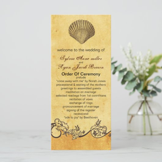 素朴な貝殻ビーチ結婚式計画 プログラム (スタンド正面)