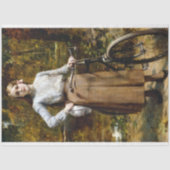 素朴な質感の女性 ヴィンテージ自転車 薄葉紙 (正面)