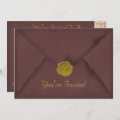 素朴な赤いパーティーの招待状 招待状 (正面/裏面)