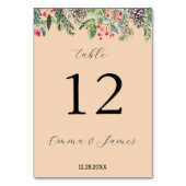 素朴な赤いホーリーと松ぼっくり テーブルナンバー (裏面)