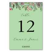 素朴な赤いホーリーと松ぼっくり テーブルナンバー (裏面)