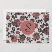 素朴な赤いロマンチックなバラ 招待状 (裏面)