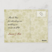 素朴な赤い冬の結婚式のお礼 ポストカード (裏面)