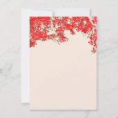 素朴な赤い実の木の枝 ウェディング 招待状 (裏面)
